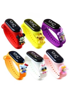 6PCS Kids' Water Resistant Silicone Digital Watch