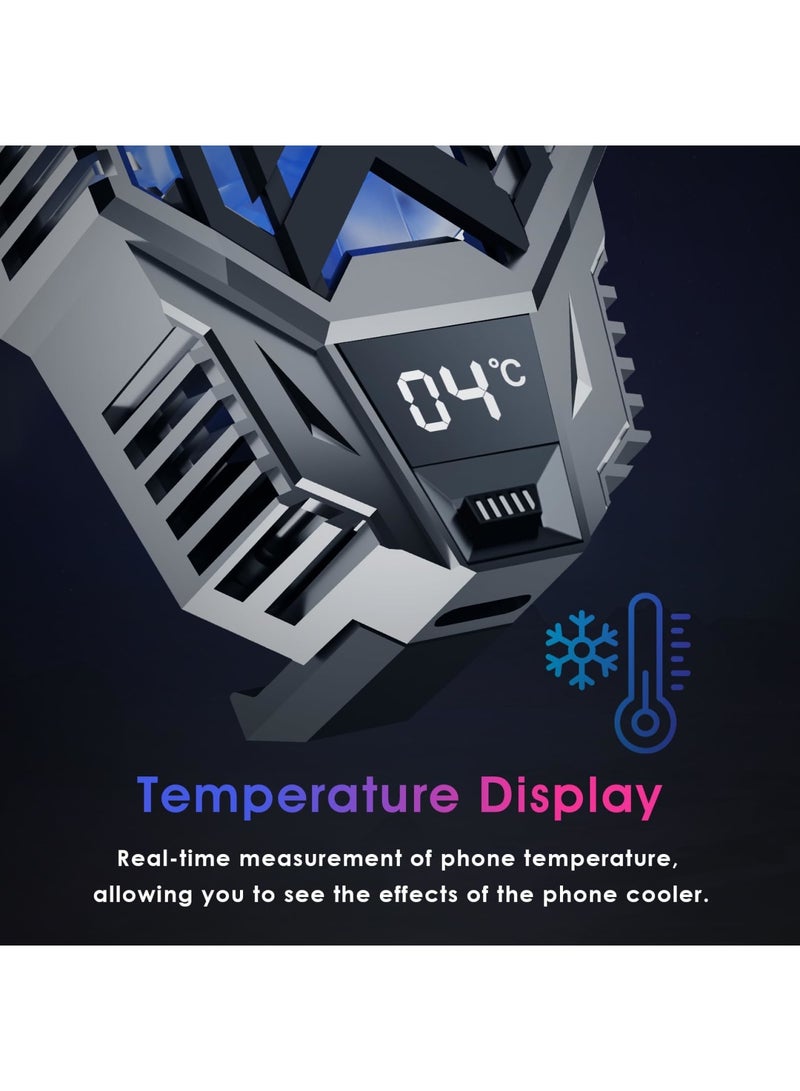 Barakah Phone Cooler with Temperature Display - Advanced Cooling Technology, Twin Turbine Cooling, Ultra Silent, Compatible with 2.67-3.46 inch Smartphones, Cell Phone Radiator for Gaming, Live Streaming - Image 5