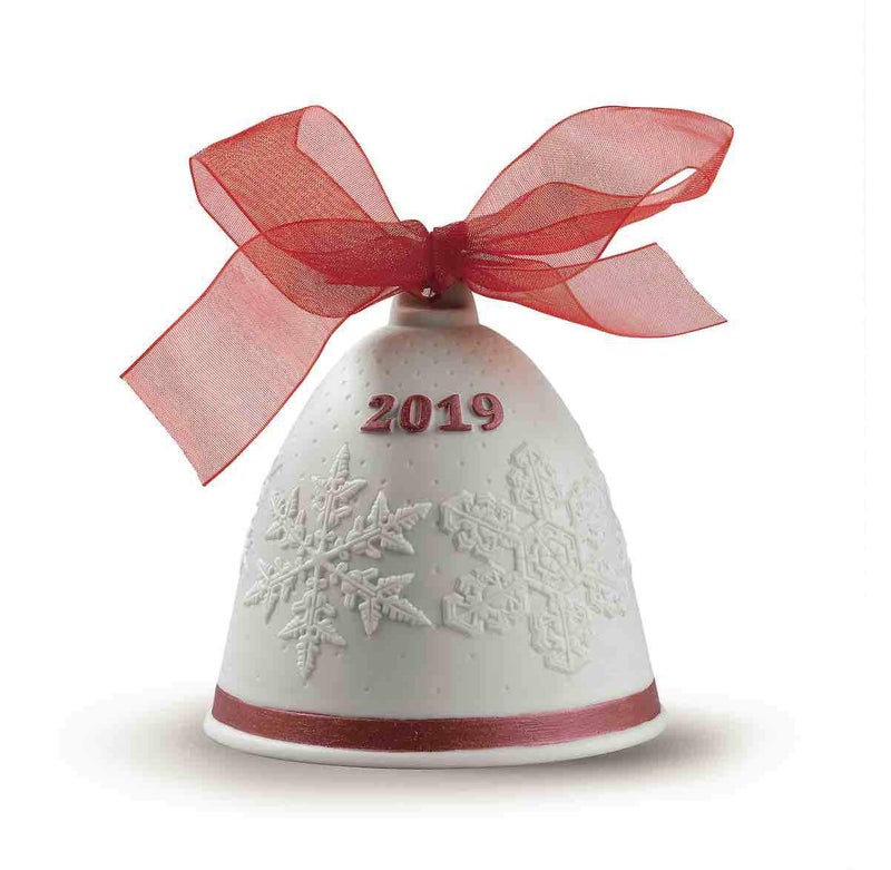 LLADR 2019 Christmas Bell Red Porcelain Christmas Bell
