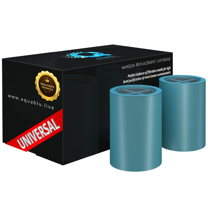 WEAQUA Heavy Duty No Bs Shower Filter - 99% Removal Shower Head Filter For Hard Water  Chlorine  Heavy Metals  Fluoride  Micro-Life  Organics & Much More! (Replacement Cartridge (2-Pack)) - Image 1