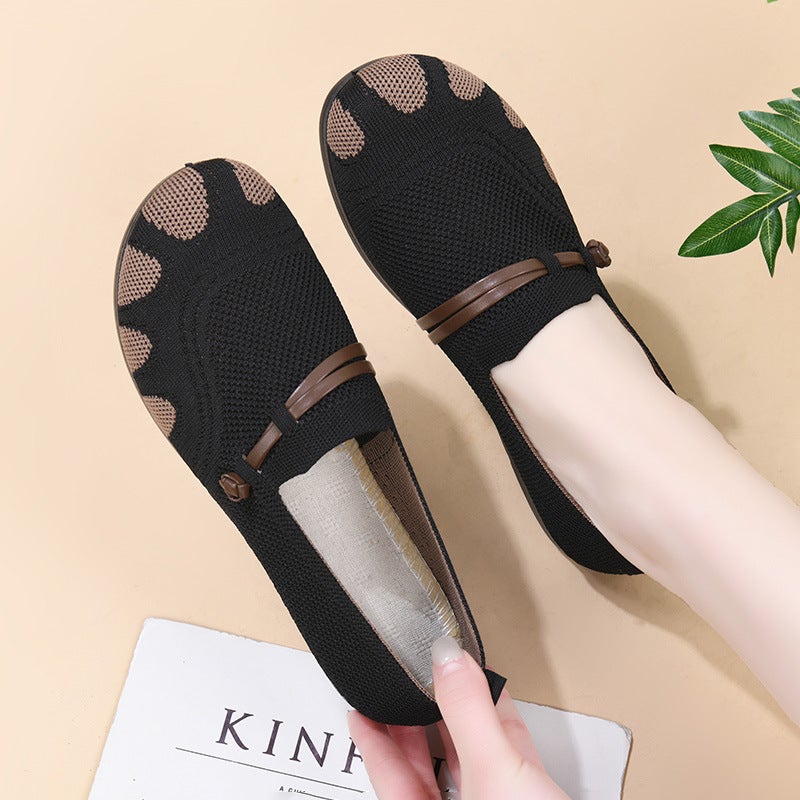 Women's Casual Slip On Loafers Breathable Flyknit Low Heel - Image 1