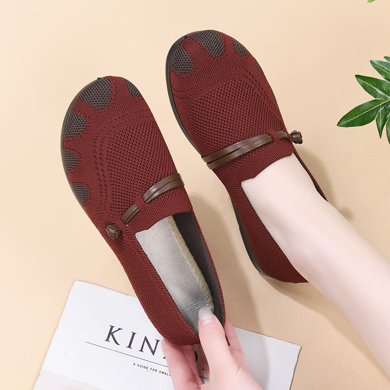 Women's Casual Slip On Loafers Breathable Flyknit Low Heel - Image 2