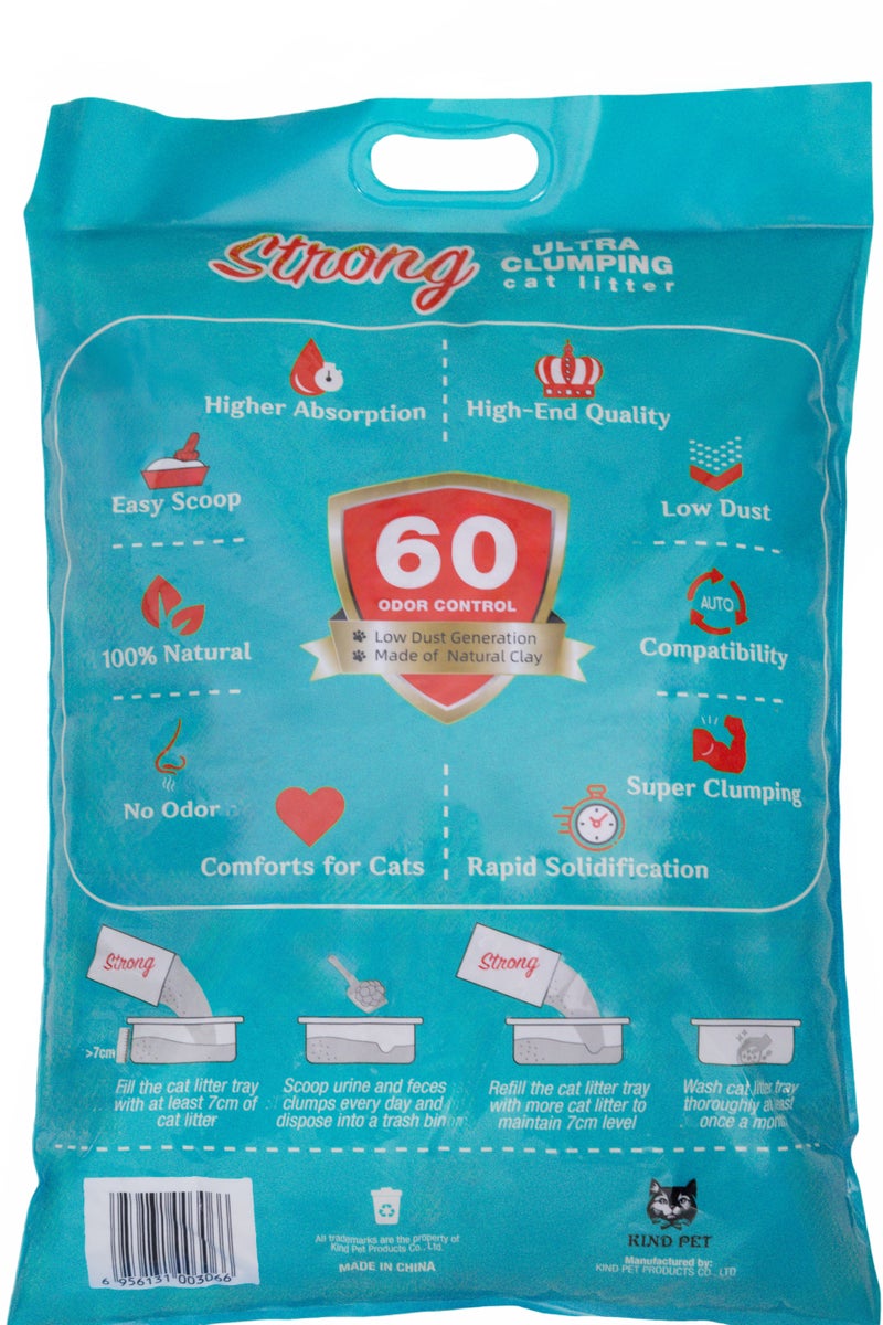 Strong 10L Baby Powder Scent Ultra Clumping Cat Litter Canadian Formula Extra Strength Odor Control Natural Bentonite 99.9% Dust-Free Multi-Cat. - Image 4
