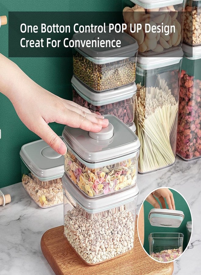 Ankou Food Airtight Containers (1500ml) 1.5 Qt Pop Up Food Formula Container With Lids, Bpa-Free One Button Open Stackable Container for Coffee Tea Brown Sugar Cereals - 8 Labels - Clear - Image 2
