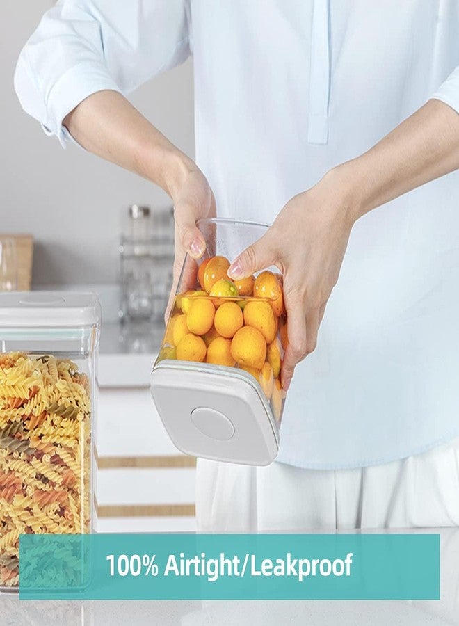 Ankou Food Airtight Containers (1500ml) 1.5 Qt Pop Up Food Formula Container With Lids, Bpa-Free One Button Open Stackable Container for Coffee Tea Brown Sugar Cereals - 8 Labels - Clear - Image 3