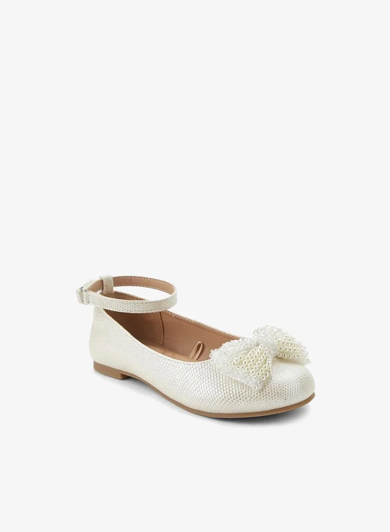 Celeste Girls Pearl Embellished Ballerina Shoes