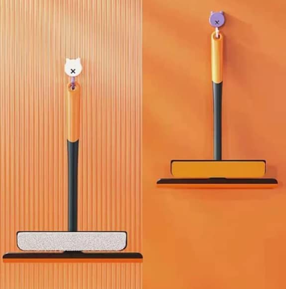 APURK 3 in 1 Plastic Easy Glass Cleaning Brush Wiper Clean Shave Cleaner for Window Mirror Glass Floor Stove Rotatable Silicone Squeegee Scrub Sponge MultiFunctional Viper Pack of 1 - Image 2