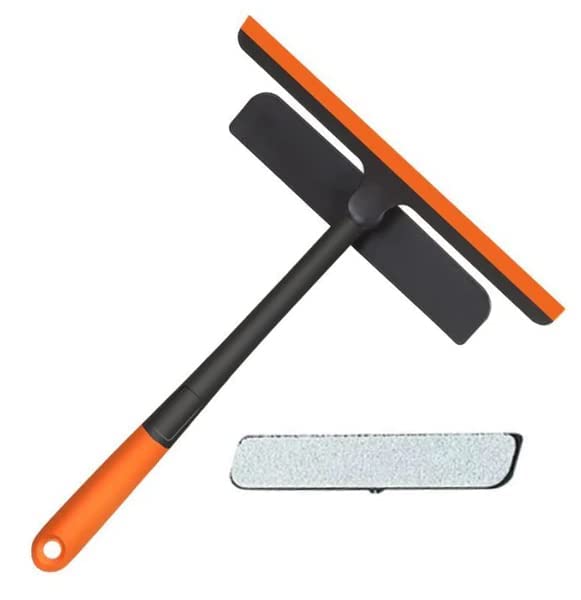 APURK 3 in 1 Plastic Easy Glass Cleaning Brush Wiper Clean Shave Cleaner for Window Mirror Glass Floor Stove Rotatable Silicone Squeegee Scrub Sponge MultiFunctional Viper Pack of 1 - Image 5