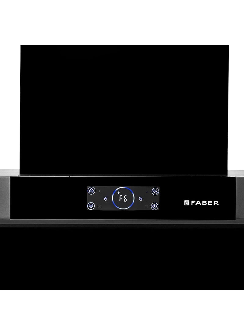 Faber Faber 75 cm 1500 mhr angular Kitchen Chimney HOOD COSMIC FL HC BK 75 Filterless technology Touch Control Black  - Image 2