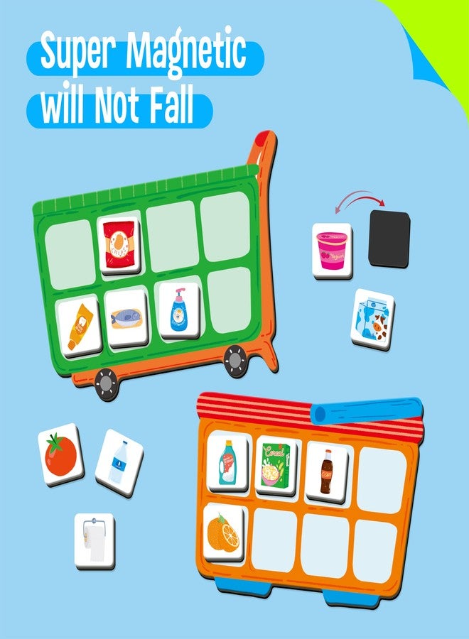 SpriteGru Magnetic Shopping List Game, Funny Groceries Matching Memory Game, Race to Collect Your Items Educational Toy for Boys & Girls at Home - Image 3
