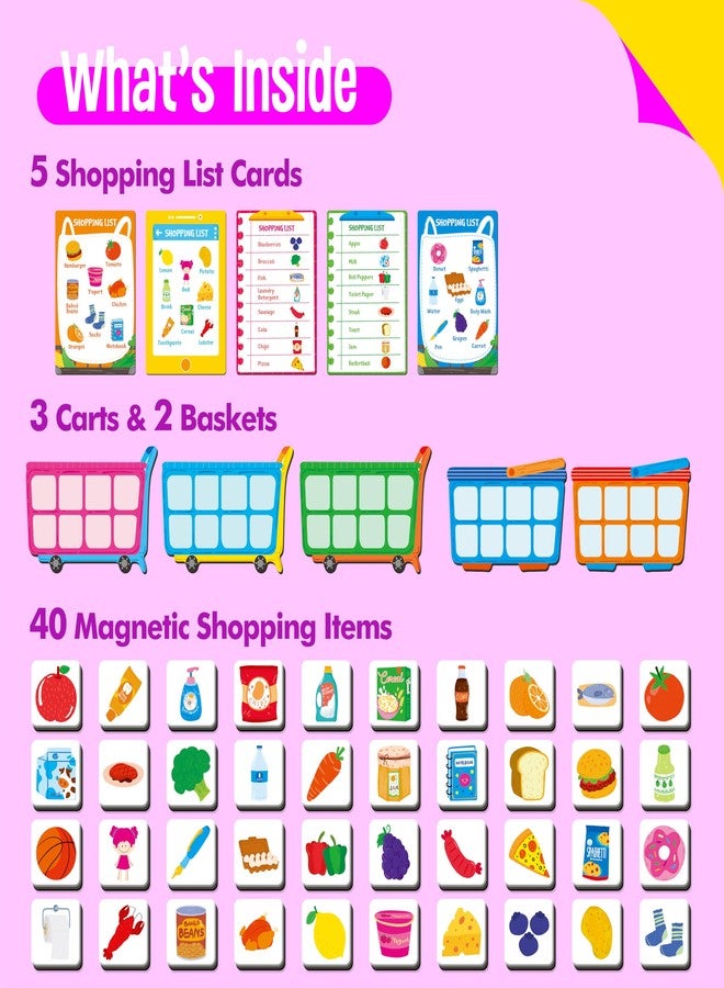 SpriteGru Magnetic Shopping List Game, Funny Groceries Matching Memory Game, Race to Collect Your Items Educational Toy for Boys & Girls at Home - Image 2