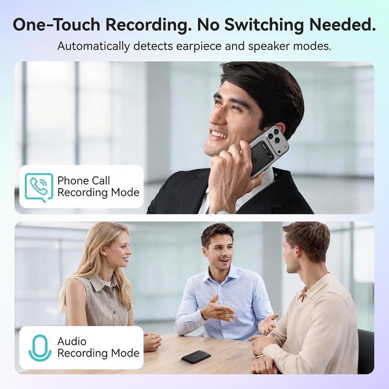 Mobvoi TicNote AI Voice Recorder, AI Transcription & Summary, 64GB | with Case, APP Control, 120+ Languages, Dual-Mode Recording, Voiceprint Identification, AI Shadow, 600 Minutes Free/Month - Image 5