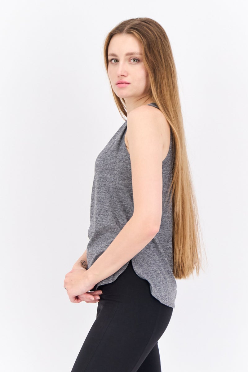 HEAD Women Slim Fit Short Sleeve Outdoor Tank Shirt, Grey - Image 2