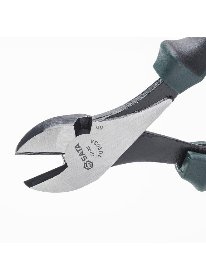 Sata 7-Inch Diagonal Pliers, With A Durable Nickel-Chrome Steel Body,Green Anti-Slip Handles, and a Laser-Hardened Cutting Edge-ST70203AST  - Image 1