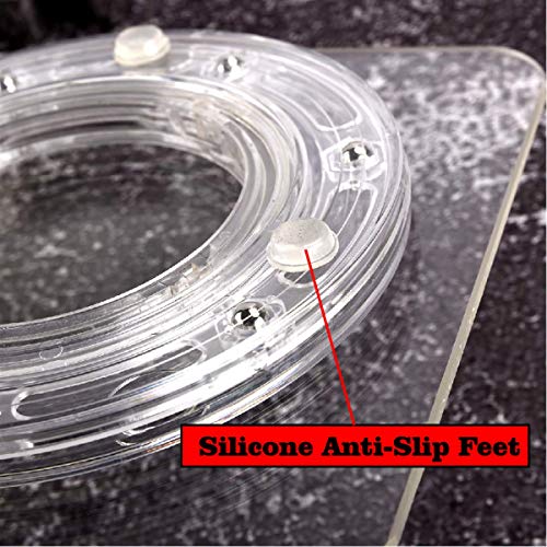 S SANGLE SOPFFY SANGLE SOPFFY 7-Inch Square Acrylic Cookie Turntable with Non-Slip Mat | Cake & Cupcake Decorating Rotary Stand | Smooth Bearing Lazy Susan for Cake Icing, Dessert Display - Image 3
