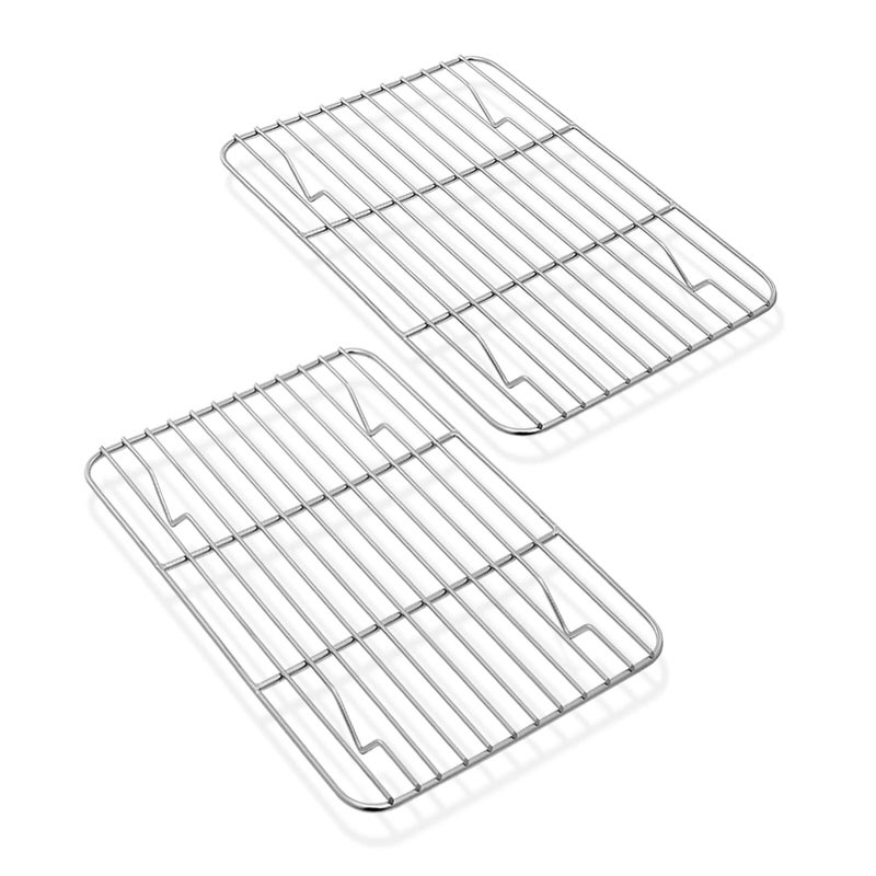 Cooling Rack Set of 2 Homikit Stainless Steel Wire Grill Rack for Oven Roasting Baking Cooking Fit Large Baking Tray for CakeMeatBread Heavy Duty  Dishwasher Safe