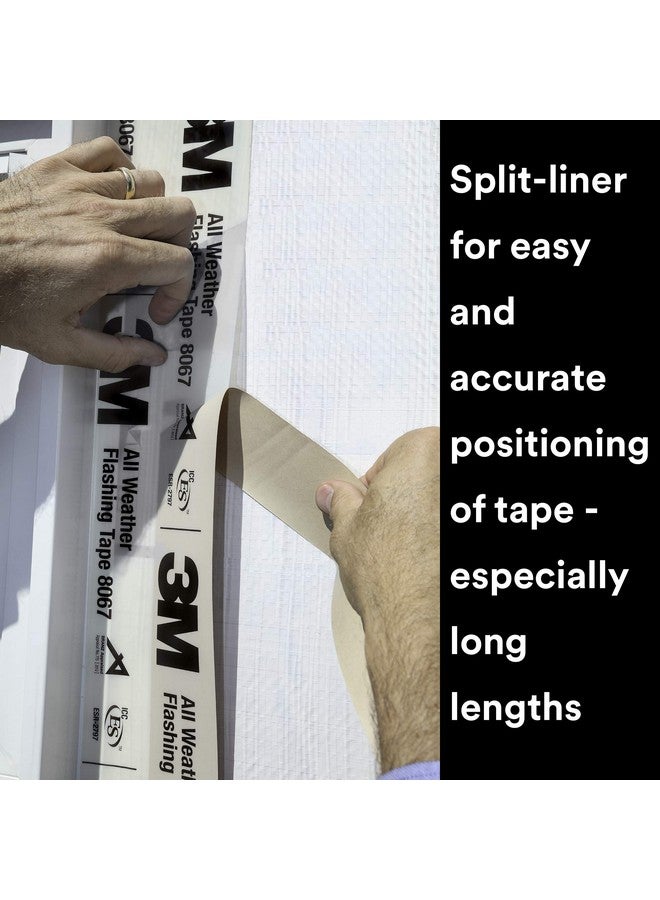 3M 3M All Weather Flashing Tape 8067, 6 in x 75 ft, 1 Roll, Adhesive Backed Split Liner, Prevents Moisture Intrusion, Waterproof Flashing Seals Doors, Windows, Openings in Wood Frame Construction  - Image 5