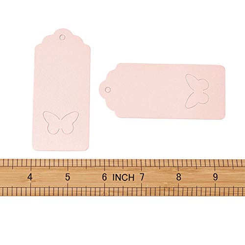 Mega Pet MegaPet 100pcs Pink Paper Gift Tags Printable Blank Hang Labels with 131 Feet Hanging String for Wedding Holiday Party Favors 3.54"x1.59" (9x4.05cm) - Image 4
