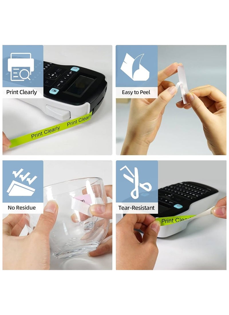 Office Maker ملصقات DYMO 45013 D1 متوافقة مع قطعتين، 12 مم × 7 م، طباعة سوداء على شريط أبيض، ملصقات ذاتية اللصق لطابعات الملصقات LabelManager وMobileLabeler  - Image 3