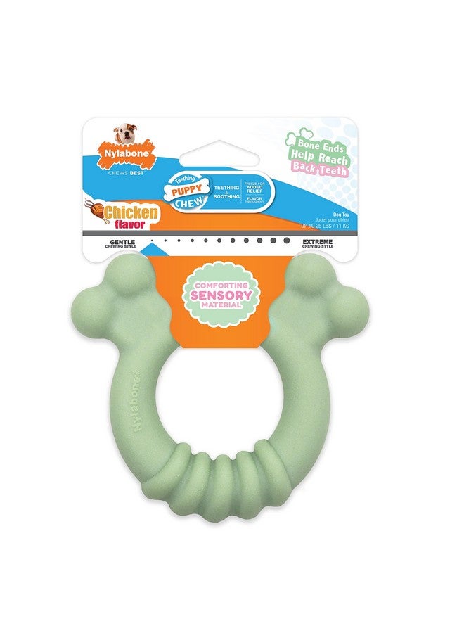 Nylabone Sensory Material Puppy Chew Toy Ring  Puppy Teething Toy For Boredom & Stimulation  Puppy Supplies  Chicken Flavor, Small/Regular (1 Count) - Image 1