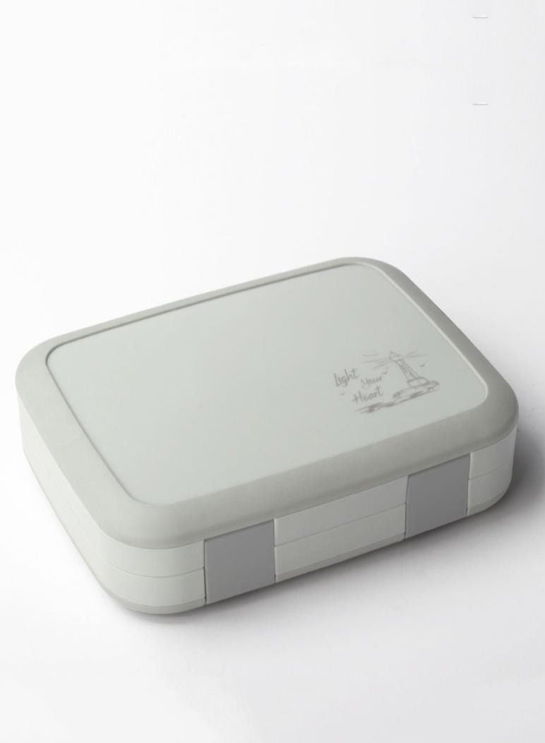 XiuWoo Four-Compartment Fast Food Box Sealed Split Compartment Bento Box Microwave Lunch Box-Grey 800ML  - Image 5
