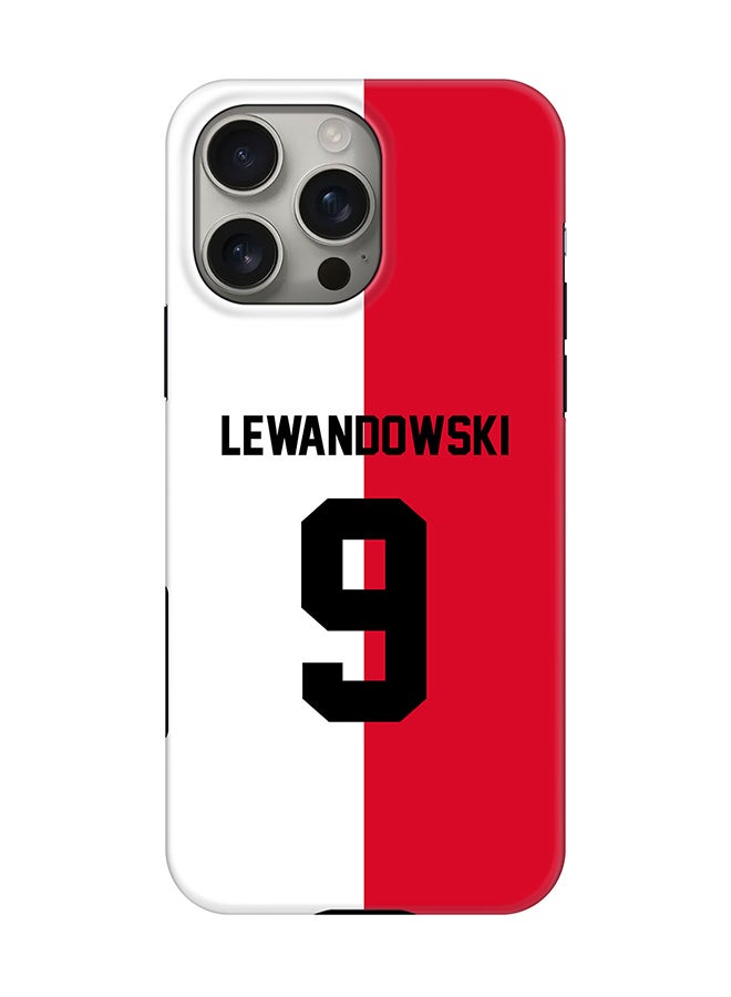 Stylizedd Tough Pro Magnetic Case for iPhone 16 Pro Max, Dual Layer hybrid PC + TPU Mobile Cover Matte - Football - Poland,  Lewandowski  - Image 1