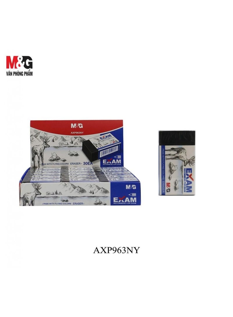 M&G Exam Eraser 30 pcs / box– Clean & Dust-Free Rubber Eraser for School & Office Use - Image 3