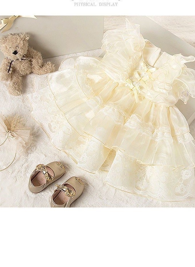 DOOKOO Elegant Baby Girl Princess Dress – Summer Party Dress for Toddlers, Flower Girl Dress, Baby Shower Gift, Newborn Baby Clothes - Image 4