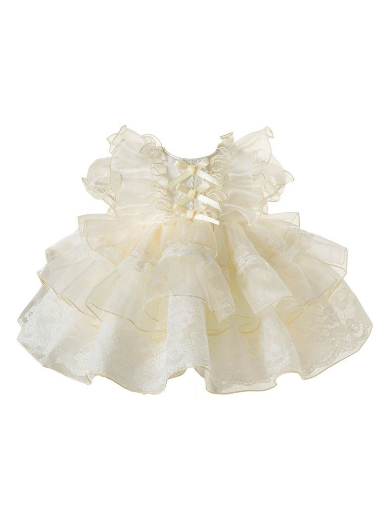 DOOKOO Elegant Baby Girl Princess Dress – Summer Party Dress for Toddlers, Flower Girl Dress, Baby Shower Gift, Newborn Baby Clothes - Image 3