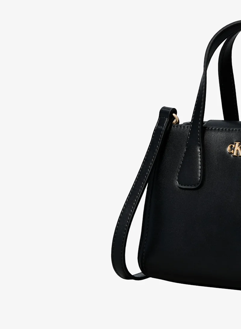 Calvin Klein Black Monogram Plaque Crossbody Tote Bag for Women | Best Price UAE