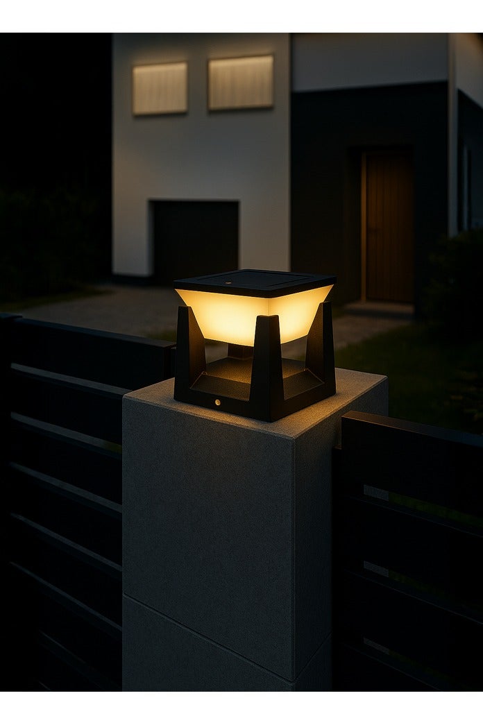 مودي عبوة 2 مصابيح شمسية لأغطية الأعمدة – مصابيح LED خارجية بثلاثة ألوان (3000K/4500K/6500K)، مقاومة للماء IP65، تعمل تلقائيًا من الغروب حتى الشروق – للسياج، الحديقة، الفناء، السطح - Image 3