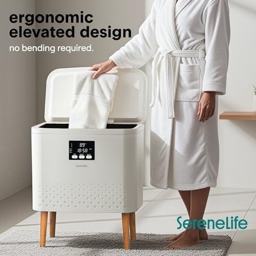 SereneLife WiFi-enabled Towel Warmer Bucket, 20L Large Capacity heater bucket for Towels Blanket and robes, Single-Touch Control, rectangular & Energy-Efficient Design, Auto Shut-Off, White - Image 4