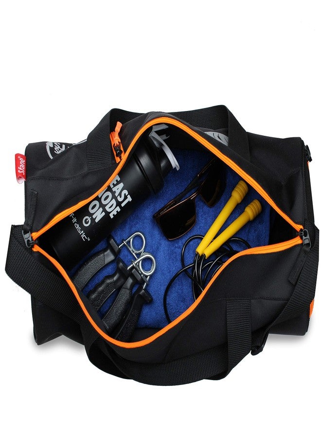 Sfane Men & Women 9.05 inches Black & Orange Mustache PrintedGym Bag/Duffle Bag/Sports Bag/Shoulder Bag/Sports Bags/Gym Bags for Men & Women - Image 5