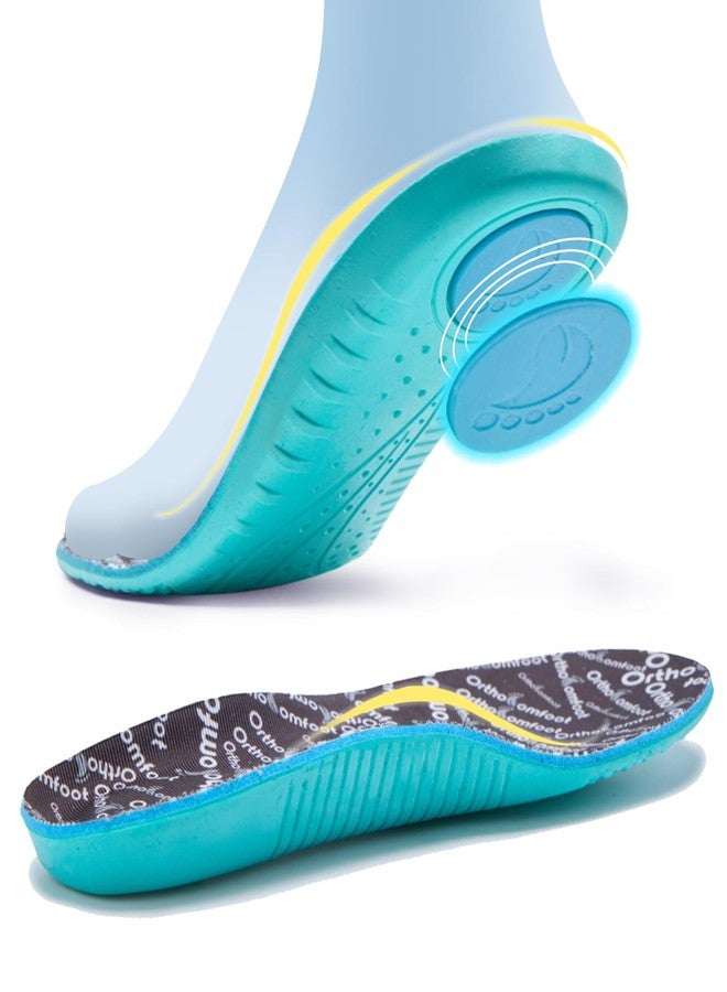 OrthoComfoot Cushion Sneaker Arch Support Insoles Men Women: Plantar Fasciitis Relief Sports Comfortable Inserts, Orthotics Gel Shock Absorbing for Walking, Running, Hiking, Size 10 Men/12 Women - Image 1