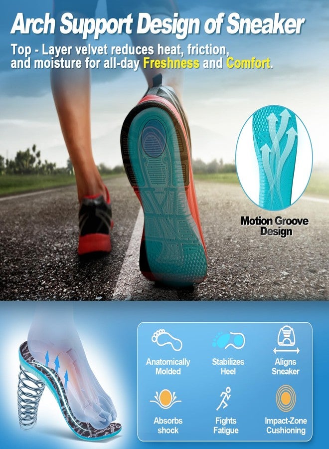 OrthoComfoot Cushion Sneaker Arch Support Insoles Men Women: Plantar Fasciitis Relief Sports Comfortable Inserts, Orthotics Gel Shock Absorbing for Walking, Running, Hiking, Size 10 Men/12 Women - Image 5