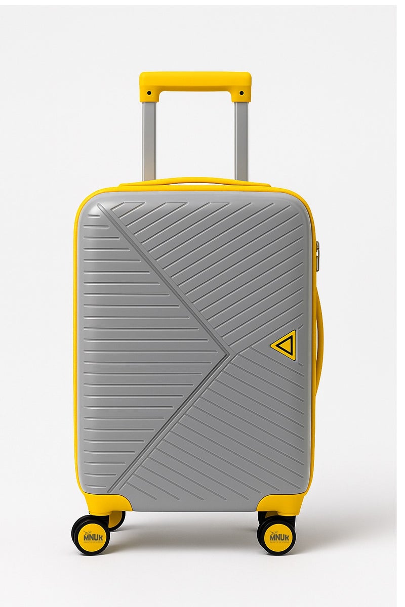 MNUK VIATOR PREMIE 20inch Luggage| Polypropylene (PP) Hardside Luggage Trolley|Double 360Â° 4 Wheeler & Anti-theft Zipper| Cabin-20 Inch |Grey - Image 1