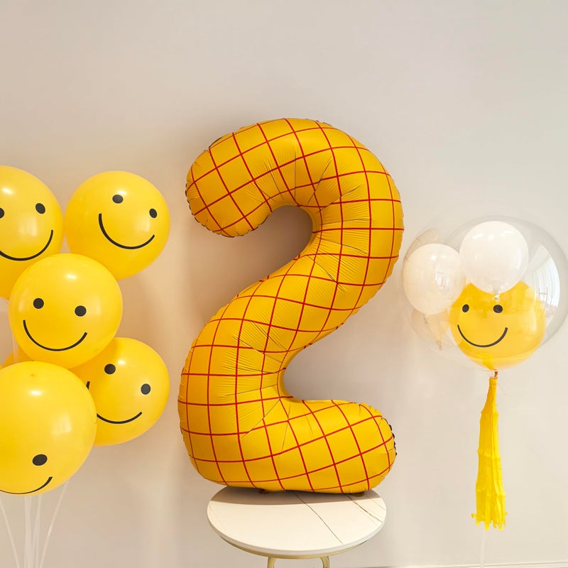CHANGZHONG 40" Matte Yellow Balloons Toy Inspired Story Theme party Supplies, Number Birthday Decoration, Cowboy Decorations Western, Cowgirl Party Balloon Digital 2 - Image 4