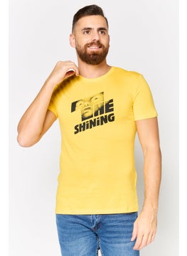 DeFacto Men Crew Neck Short Sleeve T-Shirt, Dark Yellow  - Image 1