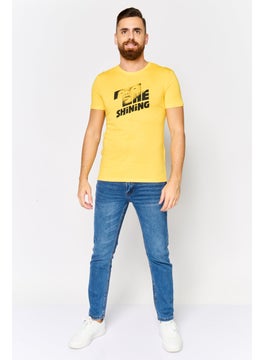 DeFacto Men Crew Neck Short Sleeve T-Shirt, Dark Yellow  - Image 4