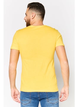 DeFacto Men Crew Neck Short Sleeve T-Shirt, Dark Yellow  - Image 2
