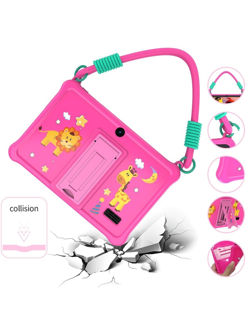 PRITOM 7 inch Android Tablet for Kids, WiFi Kids Tablet, 2GB+2GB RAM 32GB ROM Quad-Core Toddler Tablet with Shockproof Case, Bluetooth, WiFi, Parental Control, Dual Camera,  Educational Games (Pink) - Image 3