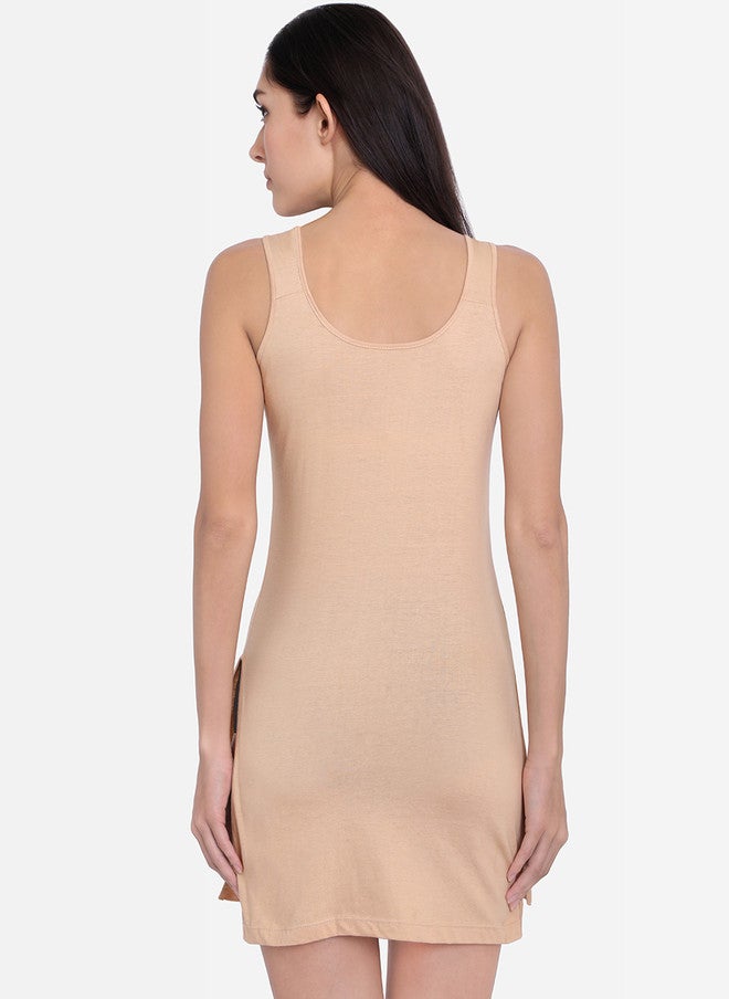 Red Rose Women Pack of 2 Solid Kurti-Slip Camisoles in Black and Beige - Image 3