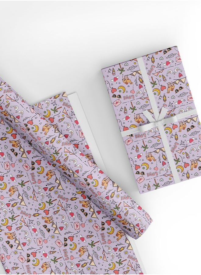 Share the Love Love, Arabic Theme Wrapping Paper (Pack of 4)  - Image 1