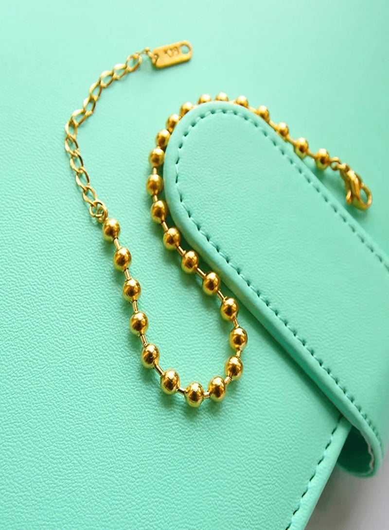 إيكوال اسوارة نسائية أنيقة وعالية الجودة مصنوعة من الاستانلس ستيل مطلية باللون الذهبي - Image 3