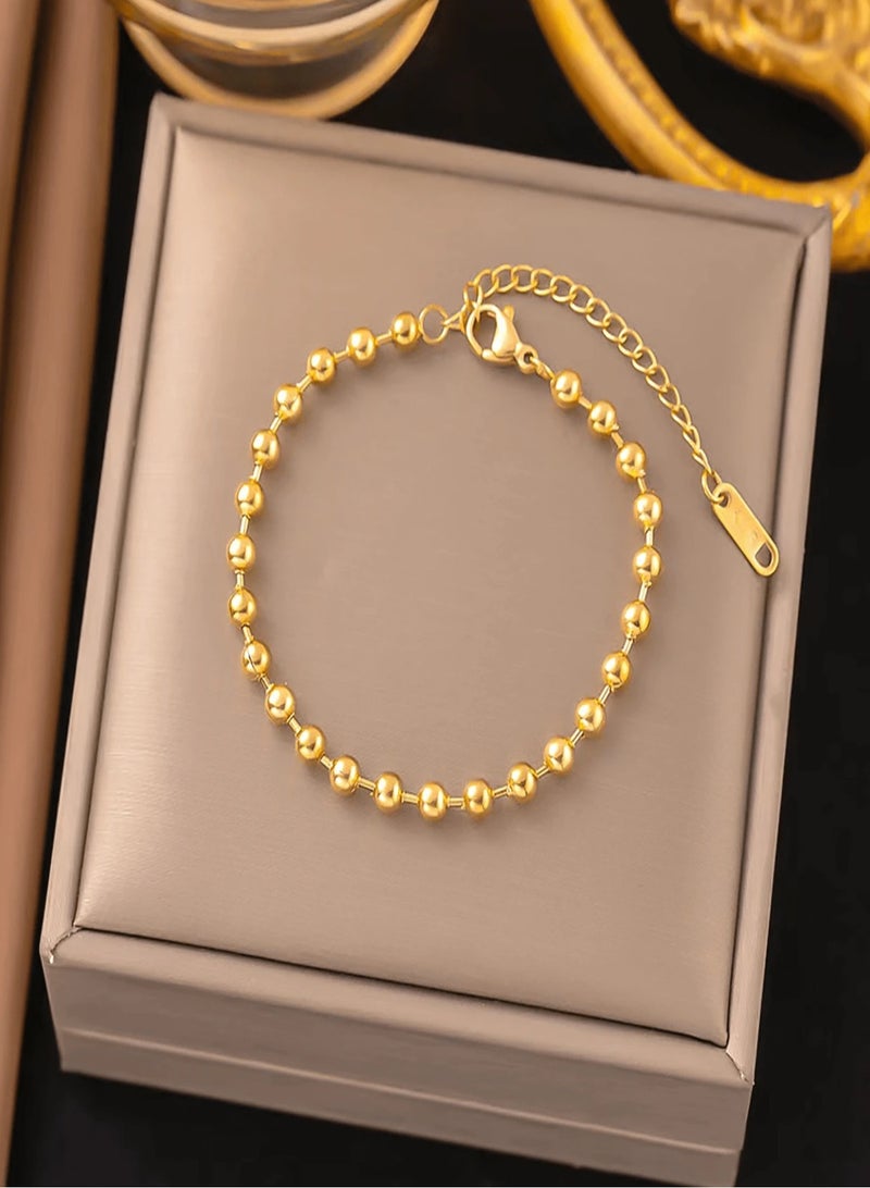 إيكوال اسوارة نسائية أنيقة وعالية الجودة مصنوعة من الاستانلس ستيل مطلية باللون الذهبي - Image 2