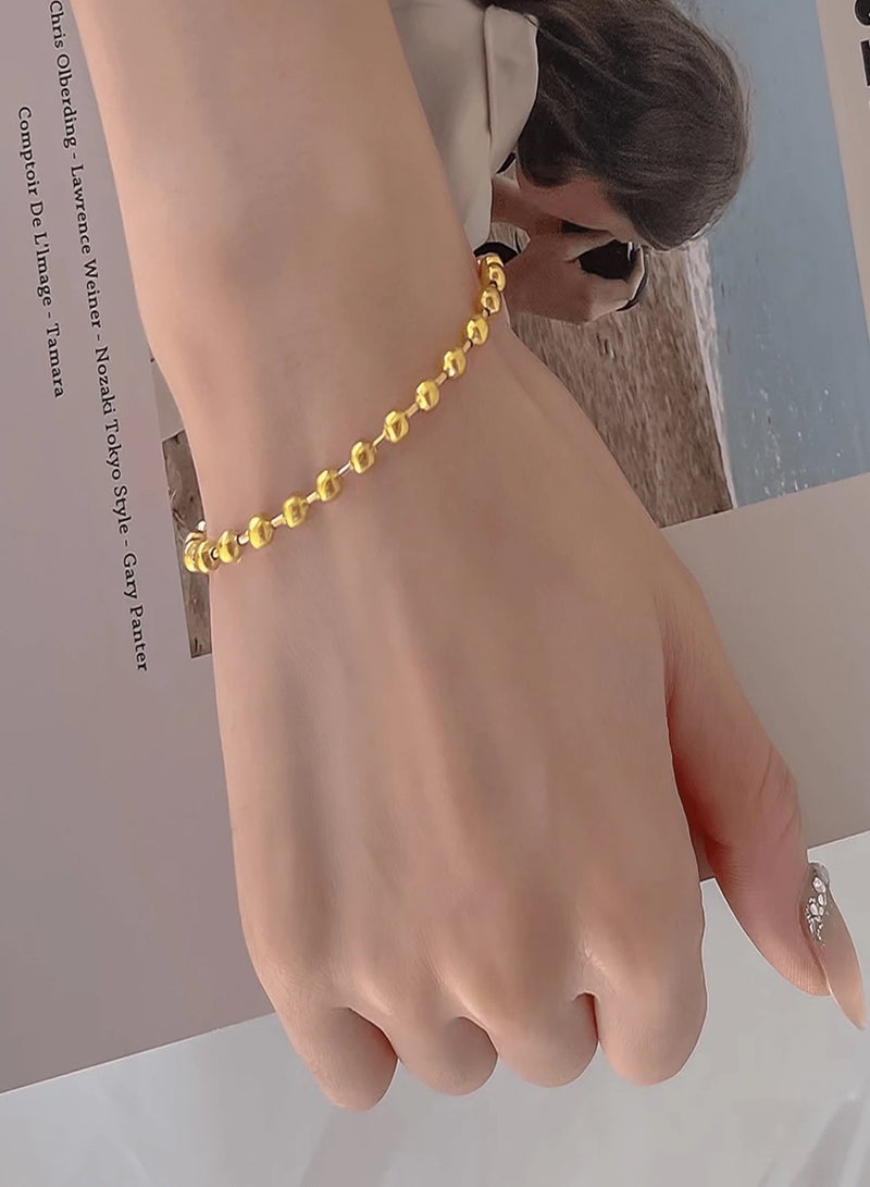 إيكوال اسوارة نسائية أنيقة وعالية الجودة مصنوعة من الاستانلس ستيل مطلية باللون الذهبي - Image 1