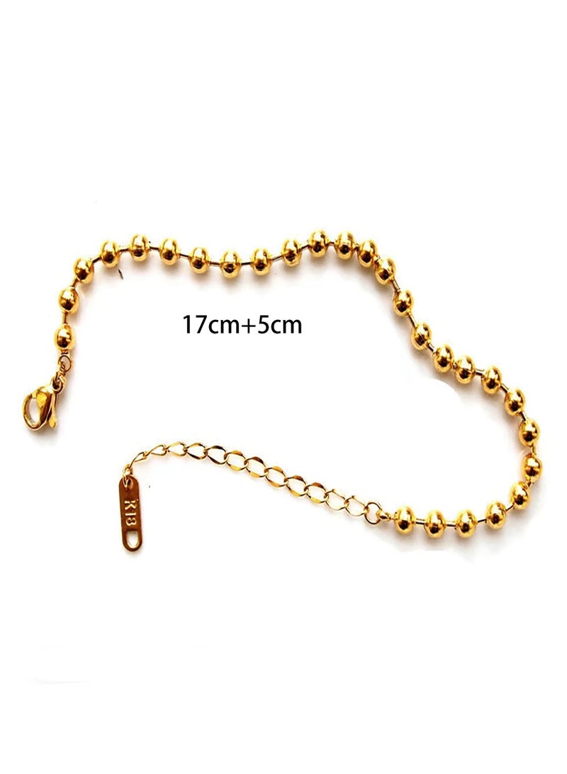 إيكوال اسوارة نسائية أنيقة وعالية الجودة مصنوعة من الاستانلس ستيل مطلية باللون الذهبي - Image 4