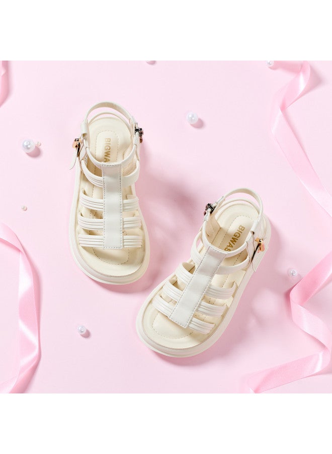 Bumblebee Girls' Open-toe Sandals, Big Kids' Hollow-out Summer Sandals, Fashion Roman Sandals For Little Girls, Trendy Children's Beach Shoes - Image 4