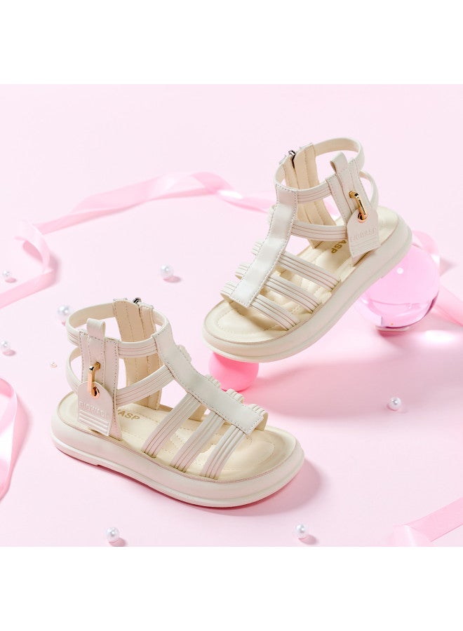 Bumblebee Girls' Open-toe Sandals, Big Kids' Hollow-out Summer Sandals, Fashion Roman Sandals For Little Girls, Trendy Children's Beach Shoes - Image 2