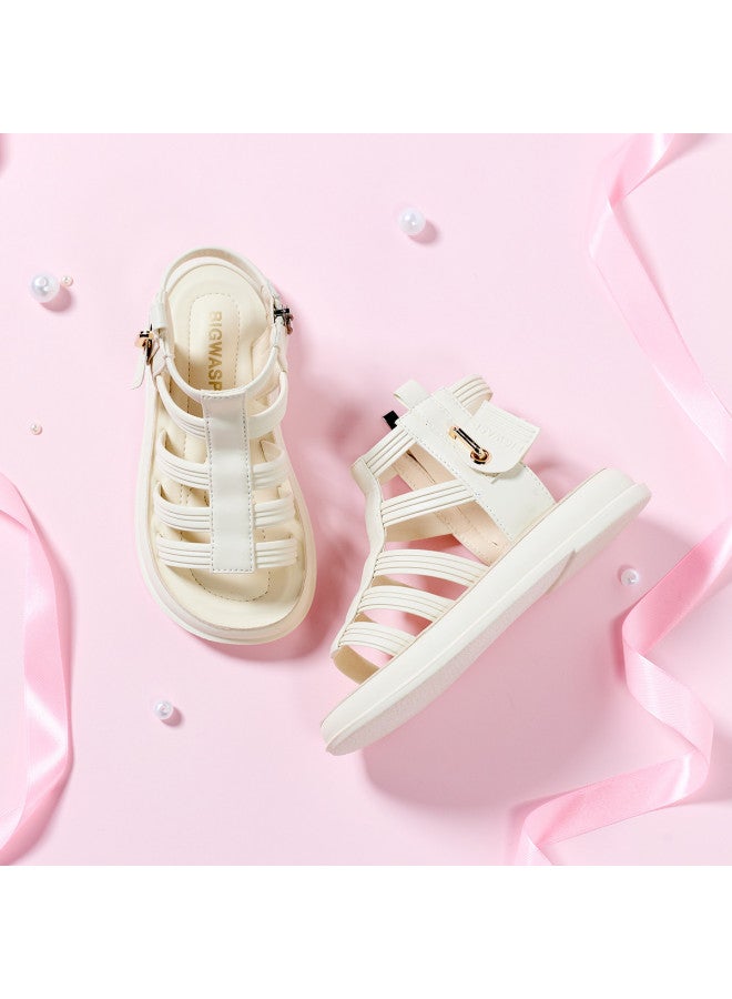 Bumblebee Girls' Open-toe Sandals, Big Kids' Hollow-out Summer Sandals, Fashion Roman Sandals For Little Girls, Trendy Children's Beach Shoes - Image 5